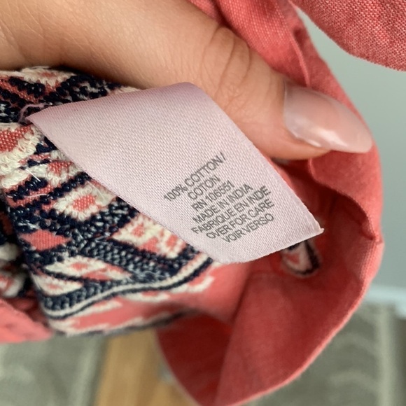 Calypso St. Barth embroidered square neck shift dress pockets pink blue size xs - Picture 5 of 8